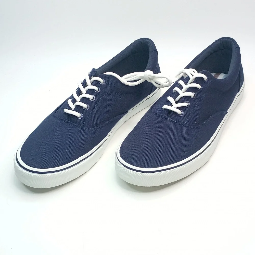 IZOD Rangley Sneaker Men Size 12 Navy Canvas‎ Memory Foam 1851110